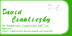 david csapliczky business card